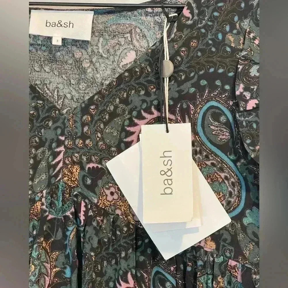 NWT ba&sh Multicolor Paisley Blouse - Picture 7 of 16